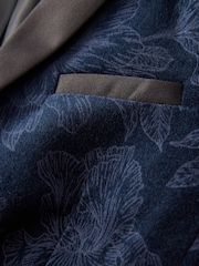 Navy Blue Floral Velvet 100% Cotton Blazer (3mths-9yrs) - Image 9 of 9