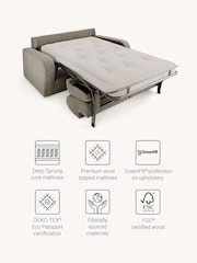 Jay-Be Brushed Twill Smoke Grey Brushed Deco 2 Seater Sofa Bed - Image 3 of 6