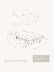 Jay-Be Brushed Twill Smoke Grey Brushed Deco 2 Seater Sofa Bed - Image 6 of 6