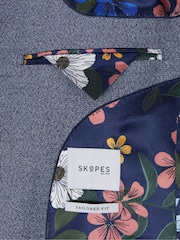 Blauw - Skopes - Jodrell - Gemêleerd tweed modieus gesneden kostuum: colbert - Image 5 of 5