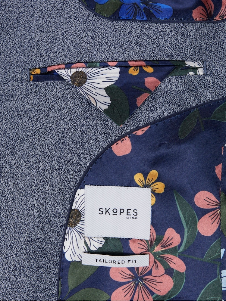 Blauw - Skopes - Jodrell - Gemêleerd tweed modieus gesneden kostuum: colbert - Image 5 of 5