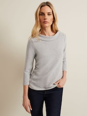 Phase Eight Grey Remy Textured Cowl Neck Top - Image 1 of 6