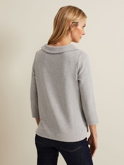 Phase Eight Grey Remy Textured Cowl Neck Top - Image 2 of 6