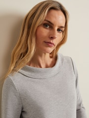 Phase Eight Grey Remy Textured Cowl Neck Top - Image 4 of 6