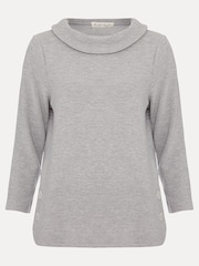 Phase Eight Grey Remy Textured Cowl Neck Top - Image 6 of 6