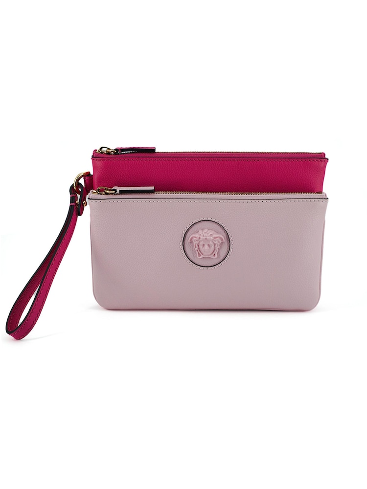 Versace Pink Calf Leather Pouch Bag - Image 1 of 6