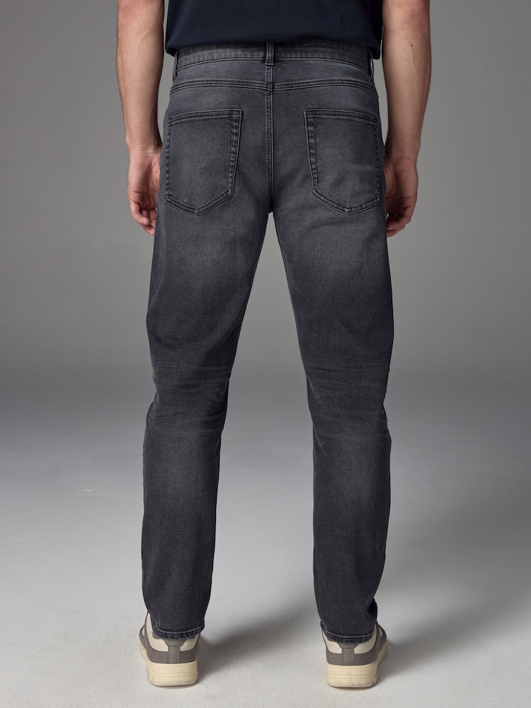 Grey Washed Slim Fit Essential Stretch Jeans - Image 4 of 12