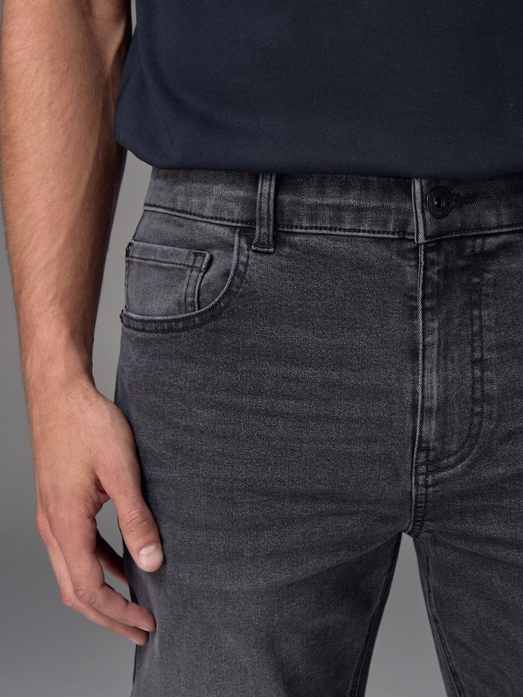 Grey Washed Slim Fit Essential Stretch Jeans - Image 5 of 12