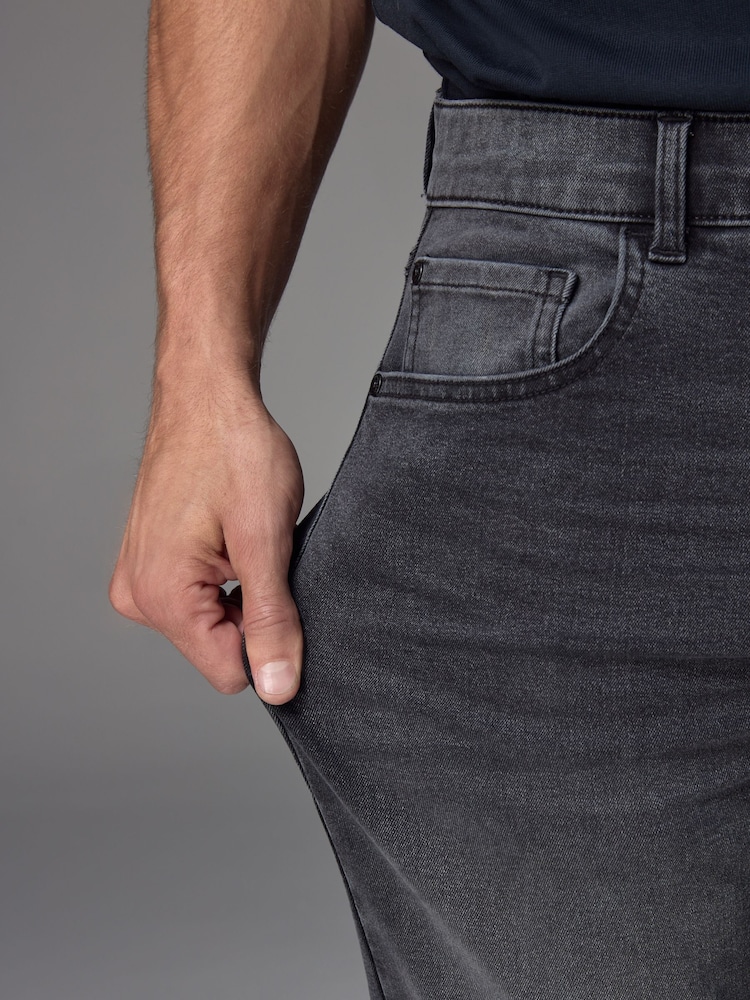 Grey Washed Slim Fit Essential Stretch Jeans - Image 6 of 12