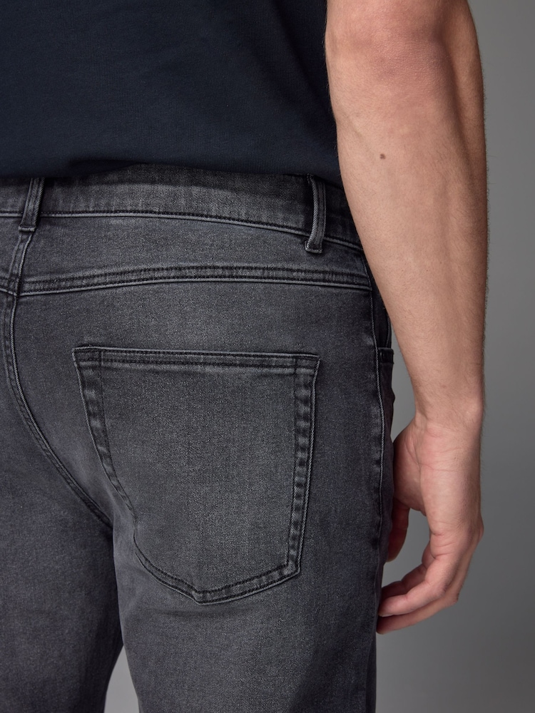 Grey Washed Slim Fit Essential Stretch Jeans - Image 7 of 12