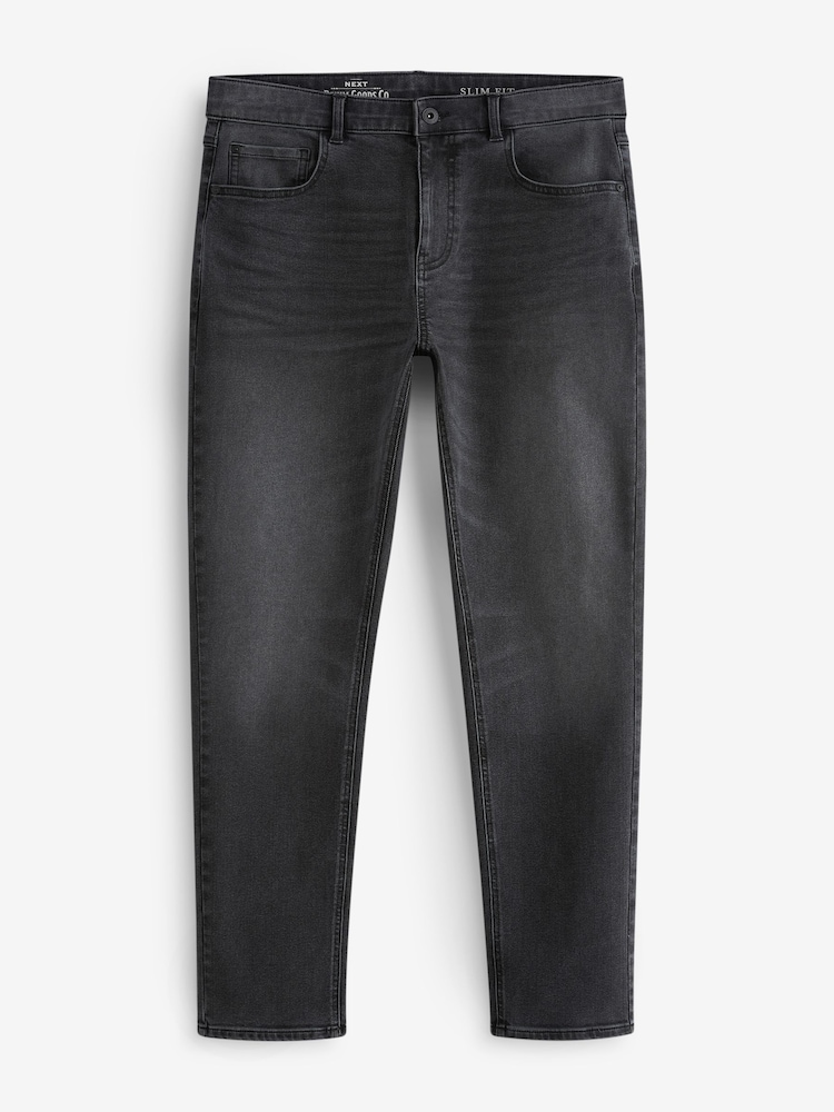Grey Washed Slim Fit Essential Stretch Jeans - Image 8 of 12