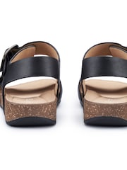 Hotter Black Wide Fit Tourist II Buckle Sandals - Image 4 of 4
