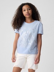 Gap Blue Unicorn Graphic Short Sleeve Crew Neck T-Shirt (4-13yrs) - Image 1 of 4