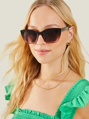 Accessorize Brown Ombre Crystal Cateye Sunglasses - Image 3 of 3