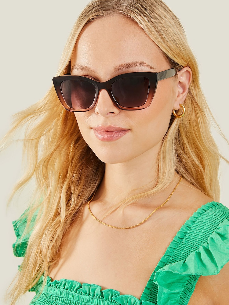 Accessorize Brown Ombre Crystal Cateye Sunglasses - Image 3 of 3