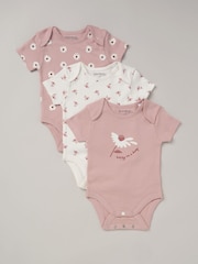 Homegrown Bedruckte Bodys im 3er-Pack, Rosa - Bild 1 von 5