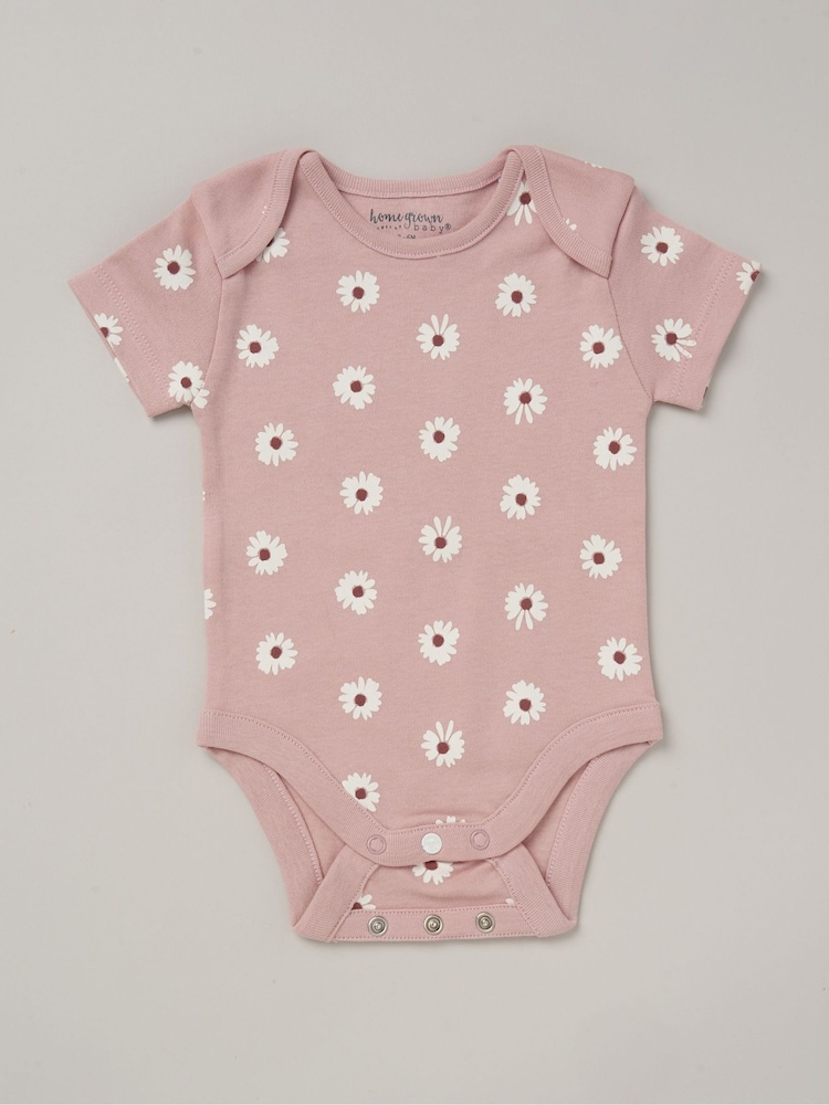 Homegrown Pink Printed Bodysuit Set 3 Pack - Image 5 of 5 Homegrown Pink Printed Bodysuit Set 3 Pack - Image 5 of 5