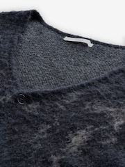 Navy Blue Textured Cardigan with Wool - Image 5 of 7