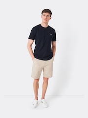Dunkelblau - Crew Clothing, klassisches T-Shirt aus 100 % Baumwolle - Bild 3 von 4