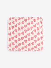 Pink Heart Fleece Baby Blanket - Image 1 of 4