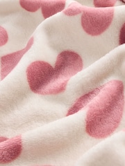 Pink Heart Fleece Baby Blanket - Image 3 of 4