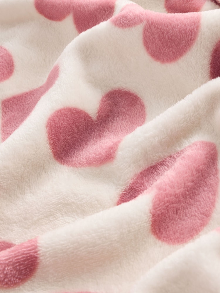 Pink Heart Fleece Baby Blanket - Image 3 of 4