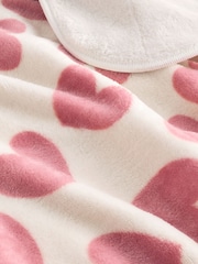 Pink Heart Fleece Baby Blanket - Image 4 of 4