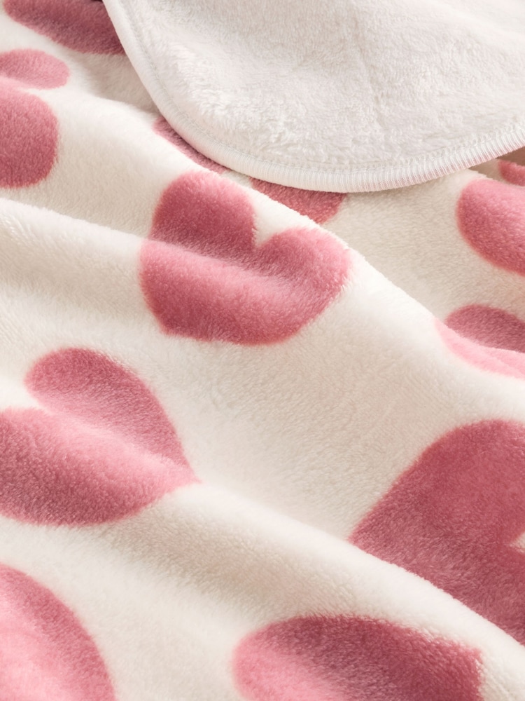 Pink Heart Fleece Baby Blanket - Image 4 of 4