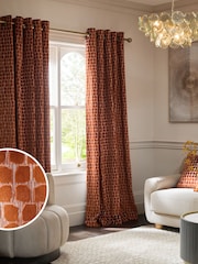 Collection Luxe Heavyweight Cut Velvet Spot Eyelet Lined Curtains - Bild 2 von 5