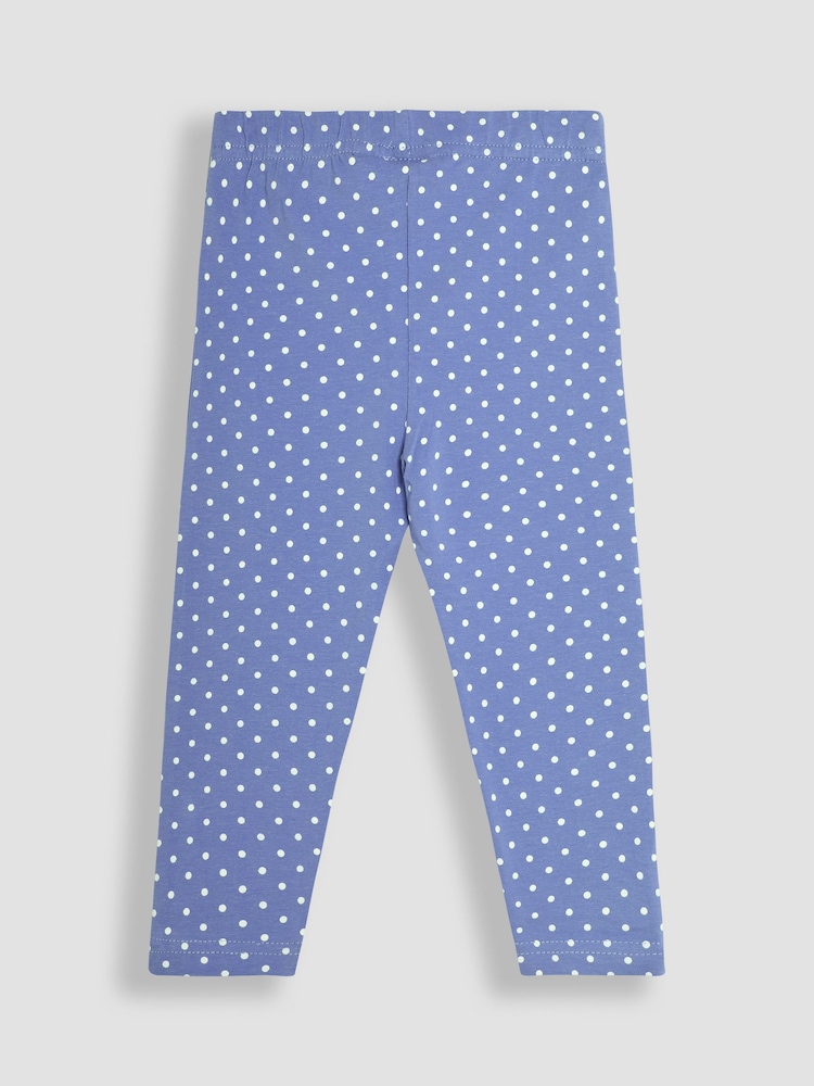 JoJo Maman Bébé Navy Blue Bird Floral 2-Pack Autumn Ditsy Floral Leggings - Image 2 of 9