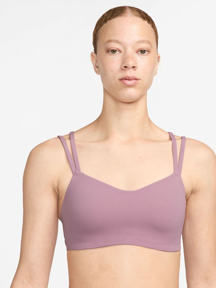 Flieder-Violett - Nike Zenvy Wattierter Sport-BH mit Trägern und leichtem Halt - Bild 1 von 3