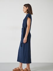 Hush Blue 100% Cotton Midnight Navy Trinny Jersey Midi Dress - Image 2 of 3