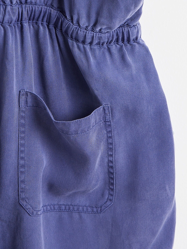 Oliver Bonas Blue Short Sleeve Utility Jumpsuit - Image 8 of 8