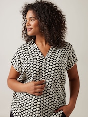 Evans Curve Geometric Print White Blouse - Image 4 of 5