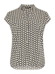 Evans Curve Geometric Print White Blouse - Image 5 of 5