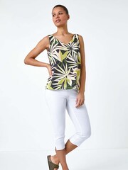 Roman Green Tropical Leaf Print Cami Top - Image 2 of 5