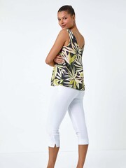 Roman Green Tropical Leaf Print Cami Top - Image 3 of 5