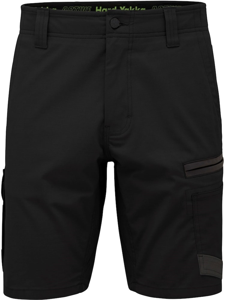 Hard Yakka Raptor Active Mid Black Shorts - Image 1 of 5