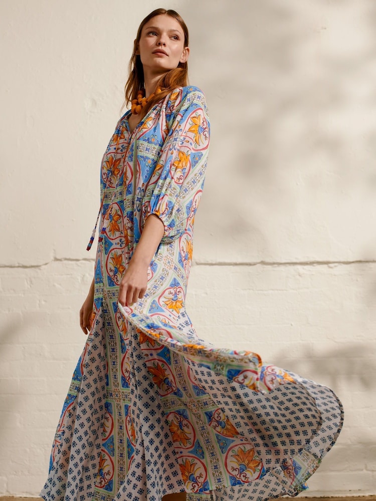 Monsoon Multi 100% Cotton Riviera Godet Dress - Image 1 of 6