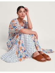 Monsoon Multi 100% Cotton Riviera Godet Dress - Image 3 of 6