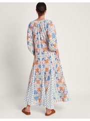 Monsoon Multi 100% Cotton Riviera Godet Dress - Image 4 of 6