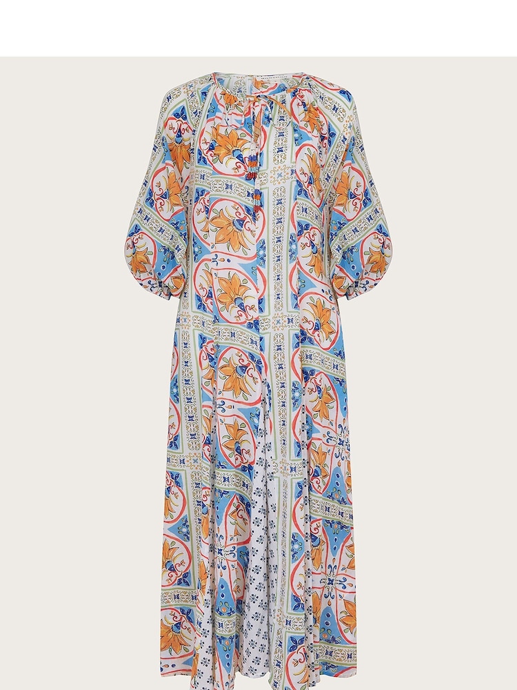 Monsoon Multi 100% Cotton Riviera Godet Dress - Image 6 of 6