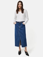 Jigsaw White Jigsaw Linen Eden Long Sleeve T-Shirt - Image 3 of 6