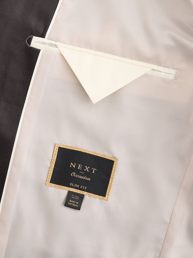 Noir - Slim Fit Or Jacquard Tuxedo Veste - Image 7 of 8