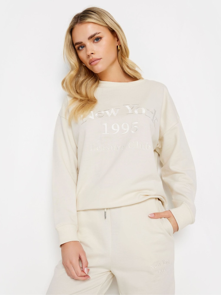 PixieGirl Petite Natural New York Leisure Club Sweatshirt - Image 1 of 6