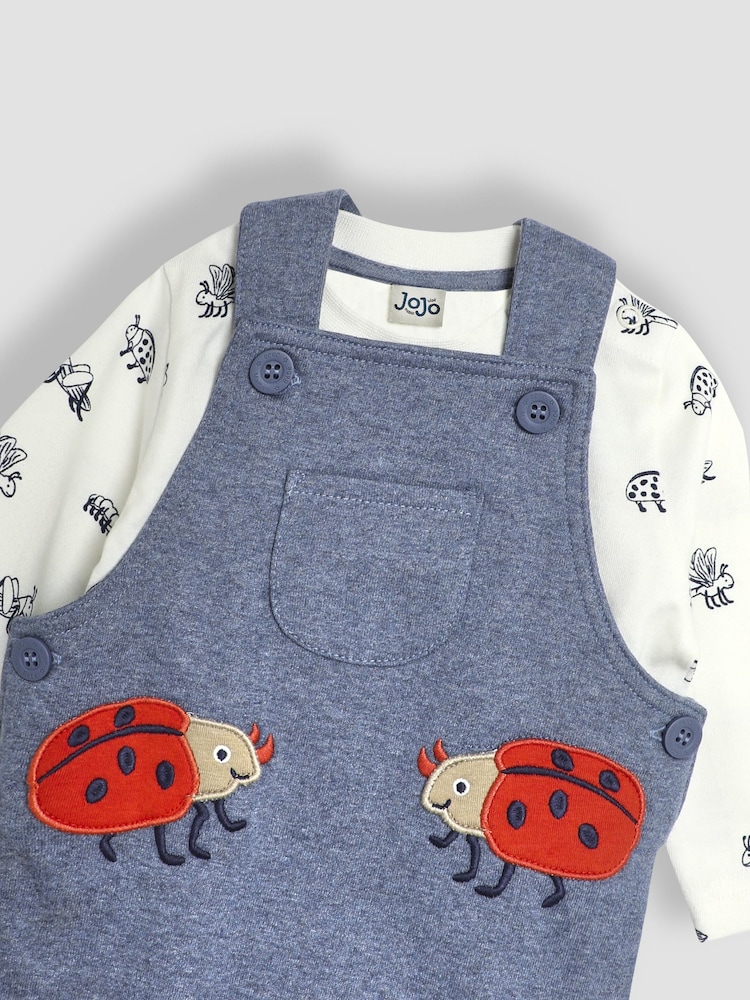JoJo Maman Bébé Denim Appliqué Pocket Dungarees and Top Set - Image 6 of 6 JoJo Maman Bébé Denim Appliqué Pocket Dungarees and Top Set - Image 6 of 6