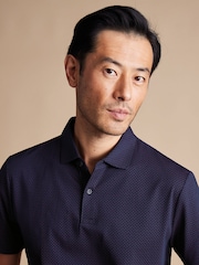 Charles Tyrwhitt Blue Cool Sorona Performance T-Shirt - Image 3 of 6