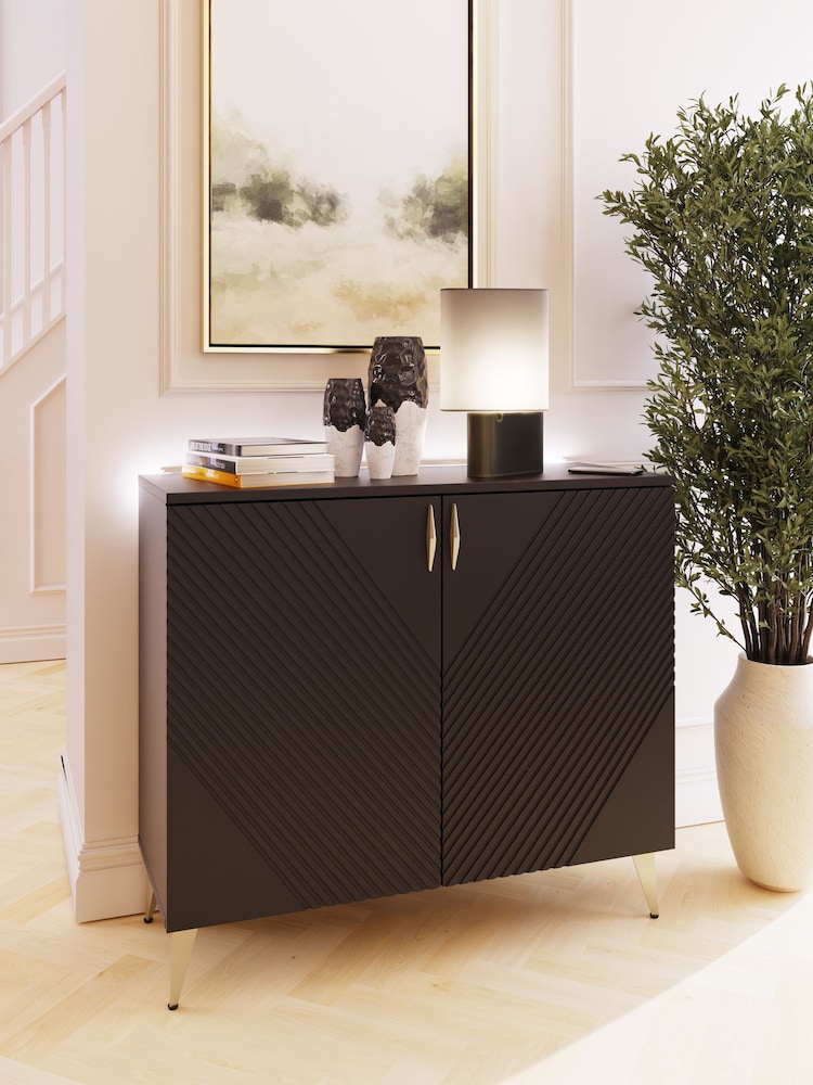 Frank Olsen Midnight Black AVA Two Door SMART Sideboard - Image 1 of 9