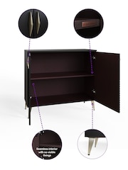 Frank Olsen Midnight Black AVA Two Door SMART Sideboard - Image 5 of 9