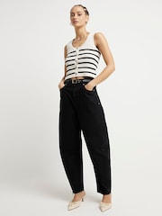 River Island Brown Dark Stripe Knitted Waistcoat - Image 3 of 6
